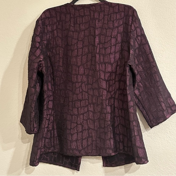 Vintage KORET Purple Textured Open Front Blazer Jacket, Size Large - Picture 2 of 6